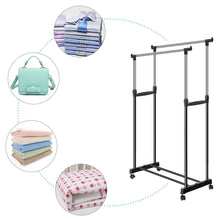 Load image into Gallery viewer, Great bluefringe drying rack best houseware heavy duty double rail clothes laundry cloth dryer laundry rack for jacket dress towels shirts