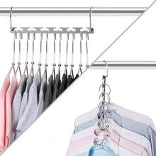 Load image into Gallery viewer, Save on bloberey space saving hangers metal wonder magic cascading hanger 10 inch 6 x 2 slots closet clothing hanger organizers pack of 20