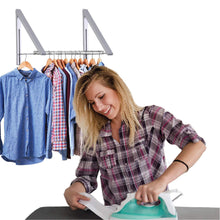 Load image into Gallery viewer, Amazon best stock your home retractable closet rod and clothes rack wall mounted folding clothes hanger drying rack for laundry room closet storage organization aluminum easy installation silver
