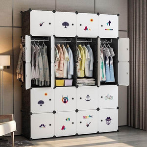 Buy now yozo closet organizer portable wardrobe cloth storage bedroom armoire cube shelving unit dresser cabinet diy furniture black 20 cubes