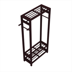Shop for stony edge wood coat shoe garment rack and hat stand for hallway or front door entryway free standing clothing rail hanger easy to assemble espresso