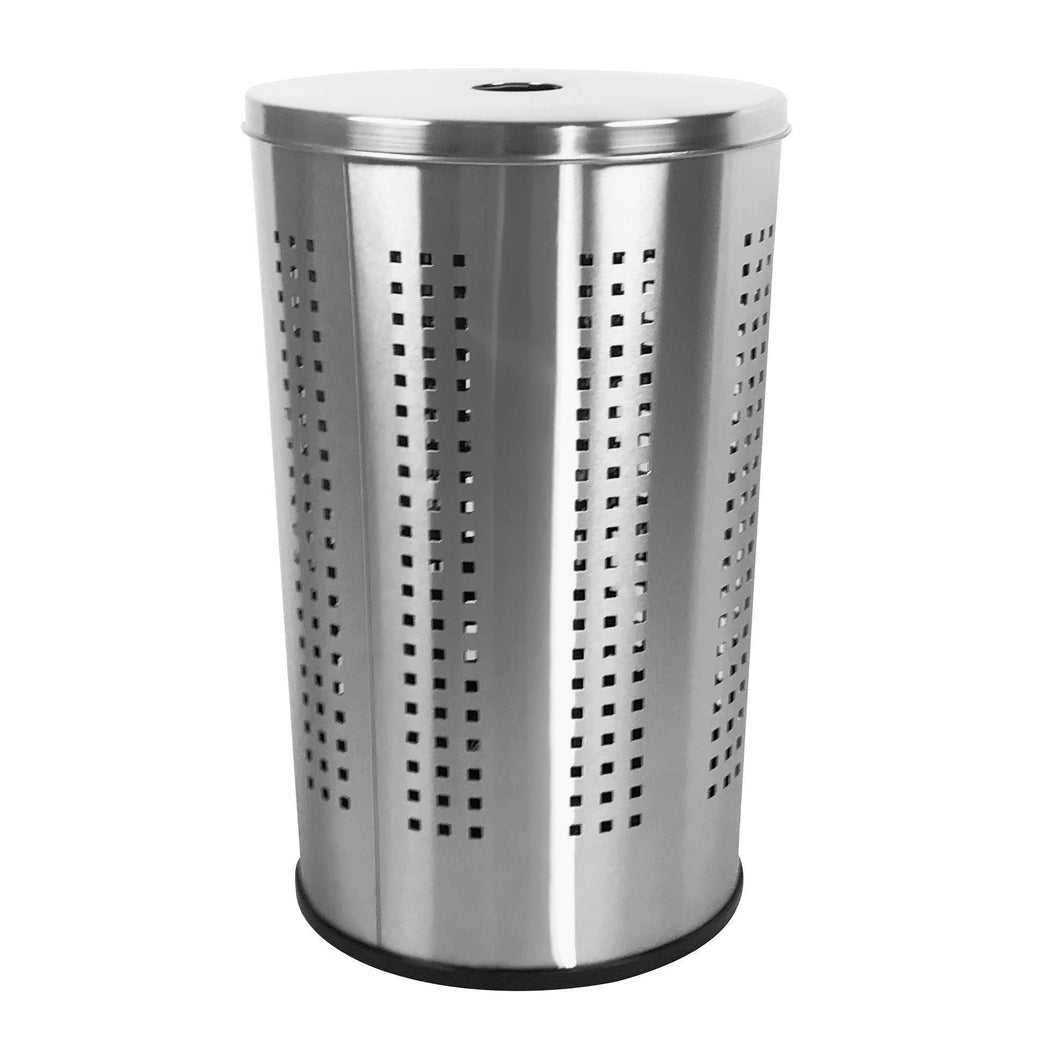 Storage brushed stainless steel laundry bin hamper 46l ventilated stainless steel clothes basket with polished lid life time warranty 4