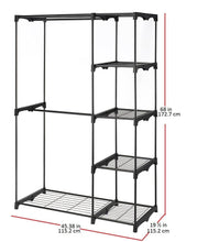 Load image into Gallery viewer, Shop for whitmor freestanding portable closet organizer heavy duty black steel frame double rod wardrobe cloths storage with 5 shelves shoe rack for home or office size 45 1 4 x 19 1 4 x 68