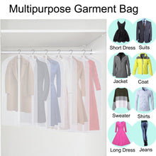 Load image into Gallery viewer, On amazon cm cumizon garment bags hanging garment covers for long dresses translucent suit bag set of 6 with full length zipper for dance costumes gown dress clothes storage 24x50 60 inch