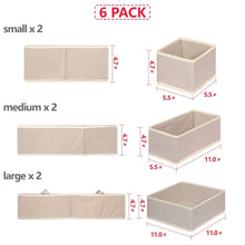 Load image into Gallery viewer, Heavy duty diommell 6 pack foldable cloth storage box closet dresser drawer organizer fabric baskets bins containers divider with drawers for clothes underwear bras socks lingerie clothing