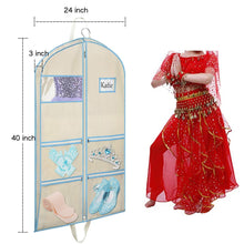 Load image into Gallery viewer, Organize with syeeiex dance costume garment bag 40 inch with accessories zipper pockets for children dance dresses t shirt skirt clothing carrying and storage