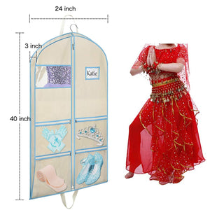 Organize with syeeiex dance costume garment bag 40 inch with accessories zipper pockets for children dance dresses t shirt skirt clothing carrying and storage