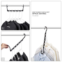 Load image into Gallery viewer, Amazon house day black magic hangers space saving clothes hangers organizer smart closet space saver pack of 10 with sturdy plastic for heavy clothes