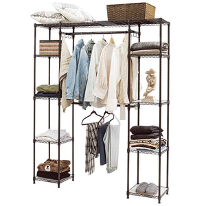 Latest tangkula garment rack portable adjustable expandable closet storage organizer system home bedroom closet shelves clothes wardrobe coffee