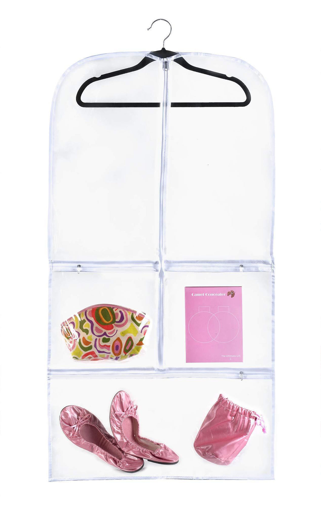 Discover the clear gusseted suit garment bag 20 inch x 38 inch x 3 inch dance dress and costumes hanging travel storage for clothes shoes and accessories water resistant organizer