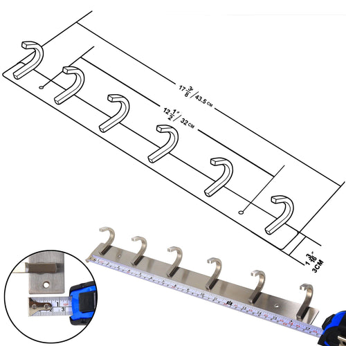WEBI 2 Pack Coat Hat Hook, Heavy Duty Stainless Steel 304 Hook Rail Bath Robe Clothes Hanger Rack Towel Holder Home Storage for Office, Kitchen, School, Entryway, Bathroom, Wall Mounted