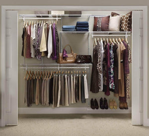 ClosetMaid 22875 ShelfTrack 5ft. to 8ft. Adjustable Closet Organizer Kit, White