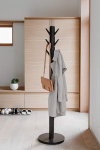 Featured umbra flapper coat rack clothing hanger umbrella holder and hat organizer great for entryway black walnut