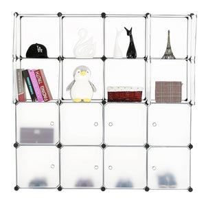 Try bastuo 16 cubes diy storage cabinet clothes wardrobe closet bookcase shelf baskets modular cubes closet for toys books clothes white with doors
