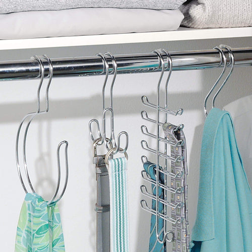 InterDesign Classico Vertical Closet Organizer Rack for Ties, Belts - Chrome (06560)
