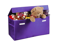 Load image into Gallery viewer, Related prorighty collapsible toy chest for kids xx large storage basket w flip top lid toys organizer bin for bedrooms closets child nursery store stuffed animals games clothes purple