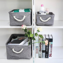 Load image into Gallery viewer, Select nice kedsum fabric storage bins baskets foldable linen storage boxes with handles closet organizers bins cube storage baskets bins for shelves clothes closet nursery gray 3 pack