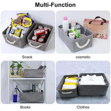 Load image into Gallery viewer, Shop kedsum fabric storage bins baskets foldable linen storage boxes with handles closet organizers bins cube storage baskets bins for shelves clothes closet nursery gray 3 pack