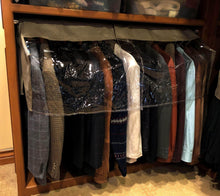 Load image into Gallery viewer, Results garment cover for closet rod and portable clothing rack shoulder dust cover protect your wardrobe in style adjustable to fit 20 to 36 long 6 pack