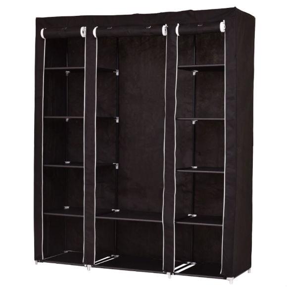 Black 70-inch Portable Closet Clothes Hanger Storage Wardrobe