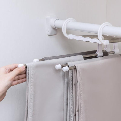 Stainless Steel Clothes Hangers Multi-Layer Hangers Closet Organizer Folding Storage Rack