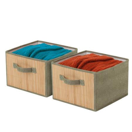 2-Pack Drawers, Bamboo Front