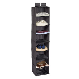 8-Shelf Hanging Closet Organizer, Grey Canvas