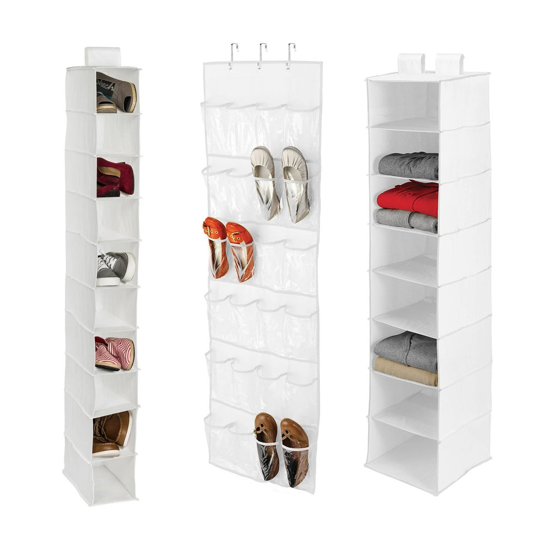 3-Piece Closet Organization Kit, White