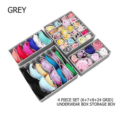 4Pcs/Set Collapsible  Storage Drawer Closet Organizer Underwear, Socks.Scarfs