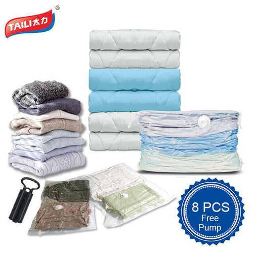 3 Pcs 1 Hand Pump Vacuum Bag For Storing Clothes Vacuum Package Space Saver Saving Storage Bag Closet Organizer Folding Bag