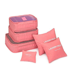 6 Pcs/Set  Portable Clothes Storage Bag For shoes Korean Style Travel Luggage Folding Closet Organizer Storage Case For Pillow