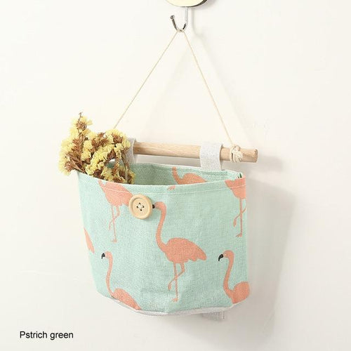 Cute Cartoon Flamingo Wall Door Wardrobe Hanging pack decor Kitchen Bathroom Sundries  Hanging Bag Closet Organizer Toy