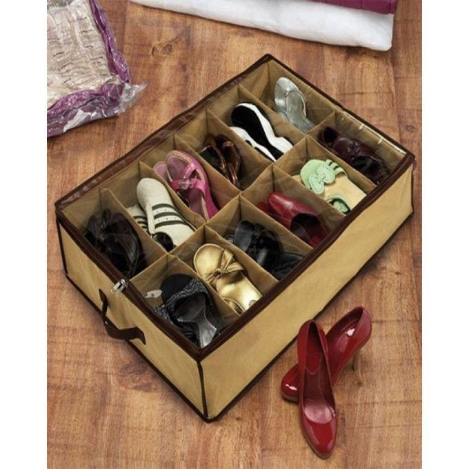 12 Shoes Under Bed Storage Rack Organizer